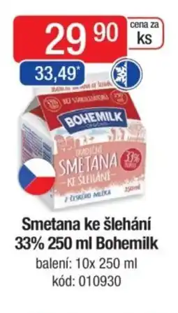 Qanto Smetana ke šlehání 33% Bohemilk nabídka