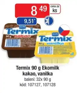 Qanto Termix Ekomilk kakao, vanilka nabídka
