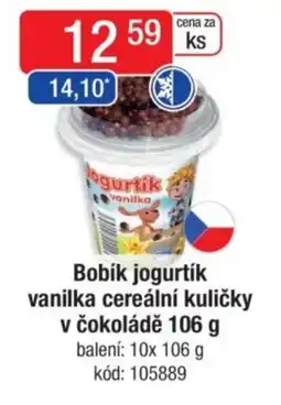 Qanto Bobík jogurtík vanilka cereální kuličky v čokoládě nabídka
