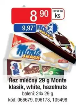 Qanto Řez mléčný Monte klasik, white, hazelnuts nabídka