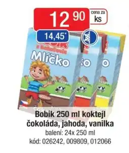 Qanto Bobík koktejl čokoláda, jahoda, vanilka nabídka