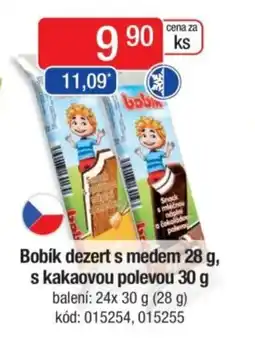 Qanto Bobík dezert s medem, s kakaovou polevou nabídka