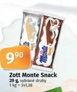 COOP TIP Zott Monte Snack nabídka
