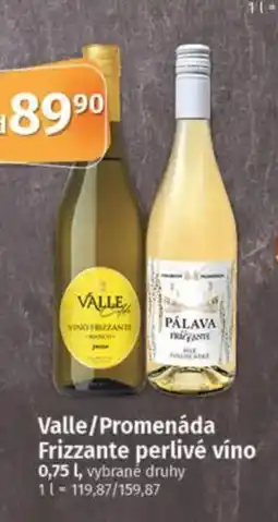COOP TIP Valle/Promenáda Frizzante perlivé víno nabídka