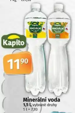 COOP TIP Kapito Minerální voda nabídka