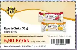 COOP TIP Raw tyčinka nabídka