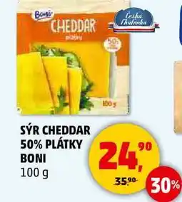 Penny Market SÝR CHEDDAR 50% PLÁTKY BONI, 100g nabídka