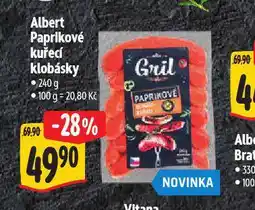 Albert Paprikové kuřecí klobásky nabídka