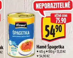 Albert Hamé špagetka nabídka