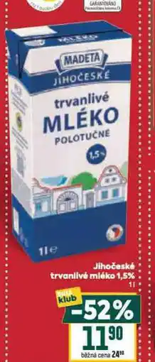 Billa Trvanlivé mléko 1,5% nabídka