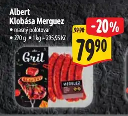 Albert Albert Klobása Merguez nabídka
