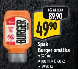 Albert Spak Burger omáčka nabídka