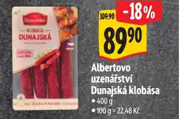 Albert Albertovo uzenářství dunajská klobása nabídka