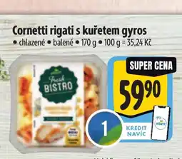 Albert Cornetti rigati s kuřetem gyros nabídka