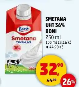 Penny Market SMETANA UHT 36% BONI, 250 ml nabídka