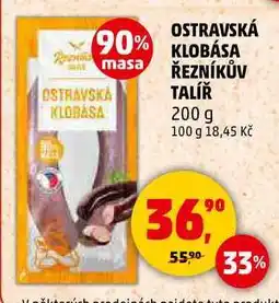 Penny Market OSTRAVSKÁ KLOBÁSA ŘEZNÍKŮV TALÍŘ, 200 g nabídka