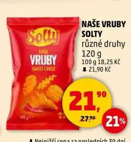 Penny Market NAŠE VRUBY SOLTY různé druhy, 120 g nabídka