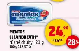 Penny Market MENTOS CLEANBREATH různé druhy, 21 g nabídka