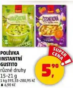 Penny Market POLÉVKA INSTANTNÍ GUSTITO různé druhy, 15-21 g nabídka