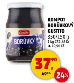 Penny Market KOMPOT BORŮVKOVÝ GUSTITO, 350/150 g nabídka