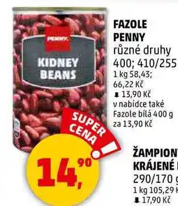 Penny Market FAZOLE PENNY různé druhy, 400 410/255 g nabídka