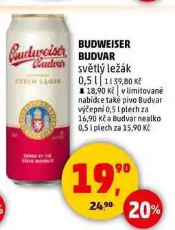 Penny Market BUDWEISER BUDVAR světlý ležák plech, 0,5 l nabídka