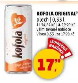 Penny Market KOFOLA ORIGINAL plech, 0,33 l nabídka