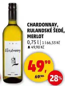 Penny Market CHARDONNAY, RULANDSKÉ ŠEDÉ, MERLOT, 0,75 l nabídka
