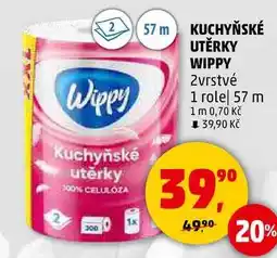 Penny Market KUCHYŇSKÉ UTĚRKY WIPPY, 2vrstvé, 1 role❘, 57 m nabídka