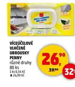 Penny Market VÍCEÚČELOVÉ VLHČENÉ UBROUSKY PENNY různé druhy, 80 ksw nabídka