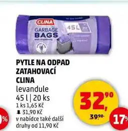 Penny Market PYTLE NA ODPAD ZATAHOVACÍ CLINA levandule, 45 l, 20 ks nabídka