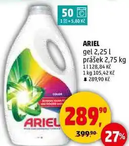 Penny Market ARIEL gel 2,25 l, prášek 2,75 kg nabídka