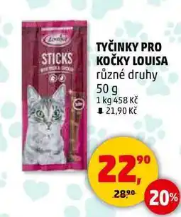 Penny Market TYČINKY PRO KOČKY LOUISA různé druhy, 50 g nabídka