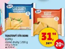 Penny Market TOASTOVÝ SÝR BONI plátky různé druhy, 200 g nabídka