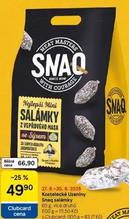 Tesco Kostelecké Uzeniny Snaq salámky, 60 g nabídka