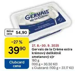 Tesco Gervais de la Crème extra krémový delikátně smetanový sýr, 180 g nabídka
