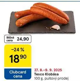 Tesco Tesco Klobása, 100 g nabídka