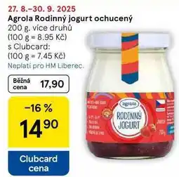 Tesco Agrola Rodinný jogurt ochucený, 200 g nabídka
