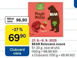 Tesco BEAR Rolované ovoce, 5x 20 g, více druhů nabídka