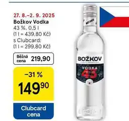 Tesco Božkov Vodka 43%, 0,5 l nabídka