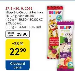 Tesco Hipp Bio Ovocná tyčinka, 20-23 g, více druhů nabídka