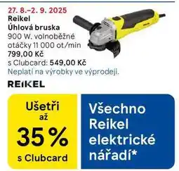 Tesco Reikel Úhlová bruska 900 W, volnoběžné otáčky 11 000 ot/min nabídka
