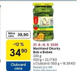 Tesco Machland Okurky Bob a Bobek, 330 g nabídka