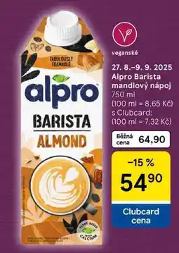 Tesco Alpro Barista mandlový nápoj, 750 ml nabídka