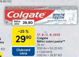 Tesco Colgate Bělicí zubní pasta, 75 ml nabídka