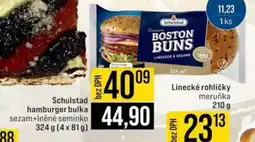 Jip Schulstad hamburger bulka sezam+lněné semínko nabídka
