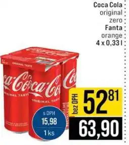 Jip Coca-Cola original zero Fanta orange 4 x 0,33 l nabídka