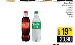 Jip Coca Cola různé druhy Fanta orange shokata Sprite nabídka