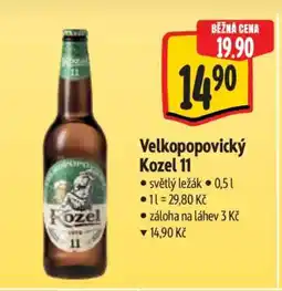 Albert Velkopopovický Kozel 11 nabídka