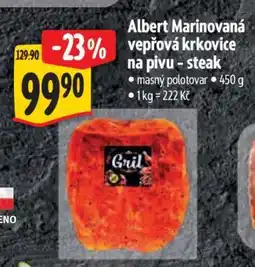 Albert Albert Marinovaná vepřová krkovice na pivu – steak nabídka